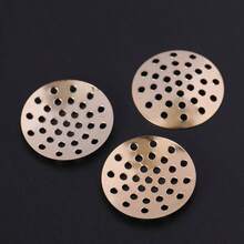 50pcs Round Hollow Metal Tray, Perforated Disc Base, Handmade Metal Brooch DIY Jewelry Accessories - Round Hollowed-out Tray - View 2