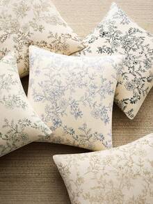 1 Stück eleganter floraler olivgrüner Kissenbezug, dekorativer Kissenbezug im Landhausstil, Akzentkissenbezug für Sofa, Schlafzimmer, Wohnzimmer, Studentenwohnheim, Heimdekoration - Olivgrün - Übersicht 3