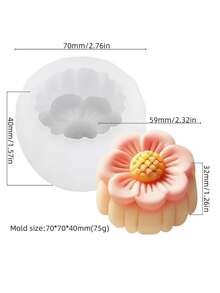 DIY手工矽膠花朵模具套裝 5件組，適用於手工皂、石膏與蠟燭製作，包含玫瑰、蓮花、扶桑花與牡丹花設計 - 繁花模具 - 查看 8