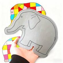 2Pcs Felt Hand Puppets, Emma The Plaid Elephant, Perfect For Classroom Storytelling, Themed Party Gifts, Decorations, And Back-To-School Essentials. - Multicolor - View 8