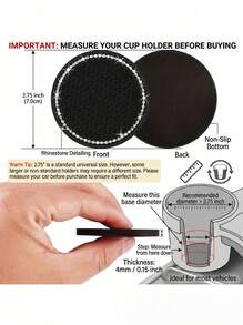 YITUMU 2pcs/4pcs Silicone Anti-Slip Car Cup Holder Coasters - Cup Mat With Crystal Edge, Waterproof & Fashionable, Suitable For Car Or Home Use - Multicolor - View 9
