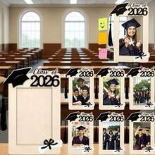 1/3/5pcs Solid Wood Photo Frame, Creative Graduation Cap Shaped Wooden Commemorative Photo Frame, Used To Record Important Milestones In Student Life, Graduation Party Tabletop Decoration, Commemorative Gift For High School And College Graduates - Graduation Photo Frame - View 8