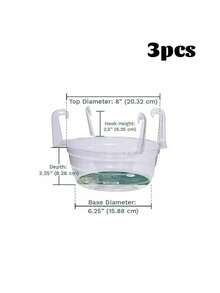 3pcs Plastic Hanging Basket Drip Tray With Hooks, Transparent Round Anti-Leak Plant Water Catching Tray, Multi-Size Hanging Flower Pot Watering Tray, Suitable For Balcony Indoor/Outdoor Garden Planting, Practical Gardening Supplies, Plant Lover Gift, 1pc - Multiple Styles - View 15