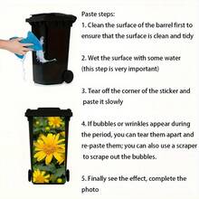 1pc Forest Stream Trash Can Sticker, Decorative Self-Adhesive PVC Sticker, Outdoor Waterproof, Suitable For Trash Bins, Walls, Kitchen Decoration - A - View 7