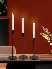 1pc Tall Metal Iron Single Head Candle Holder Ornament, Home Candle Holder Wedding, Small Candle Holder Dining Table Romantic Candlelight Dinner Decoration, Valentine's Day, Wedding Anniversary, Romantic Atmosphere - Multicolor - View 5