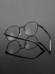 1 Paar Herren-Brille mit Metallrahmen, rund, akademischer Stil, minimalistisch, bequem, neutral, intellektuelle Modebrille, geeignet für Debattierwettbewerbe, Lesekreise und Studentenorganisationen - Transparent - Übersicht 9