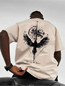 Camiseta de manga corta para hombre, altamente elástica, de algodón puro, corte ajustado, versátil, clásica, de cuello redondo, holgada y a la moda, estilo coreano. - Verde - Ver 3