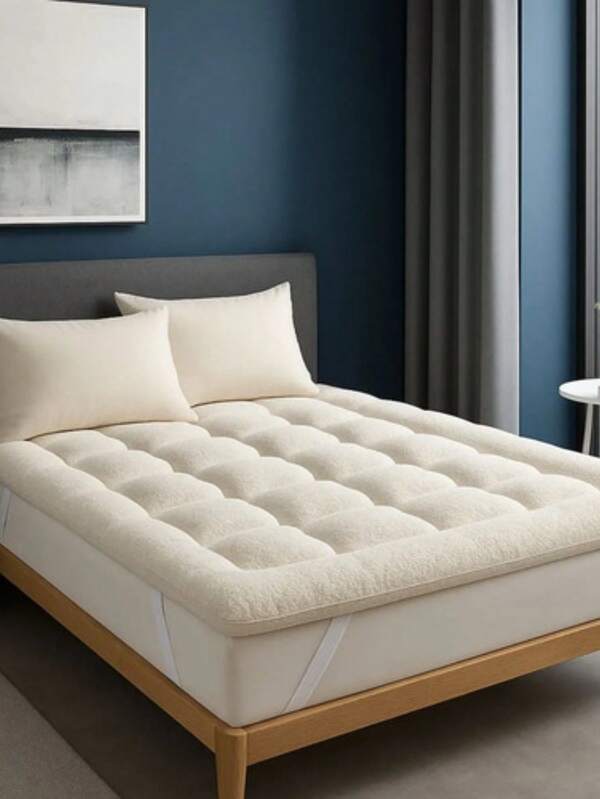 Pillow Top Sherpa Pele De Carneiro Toque De Pluma Protetor De Colchão Super Macio Casal Queen King Solteiro