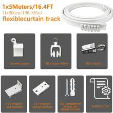 1 Set Easy To Install Flexible PVC Curtain Track, Suitable For Installing Shower Curtains, Window Curtains And Decorative Curtains. Multiple Styles Of Shower Curtain Tracks, Curtain/Shower Curtain Track Accessories And Shower Curtain Rods Available. Home Bathroom Decor, Autumn Decor, Bathroom Accessories, Back To School - Flexible PVC Curtain Tracks - View 12