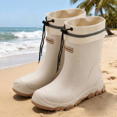 Botas de lluvia impermeables unisex para senderismo, zapatos de exterior antideslizantes hasta la pantorrilla, calzado de trabajo cómodo para selva tropical
