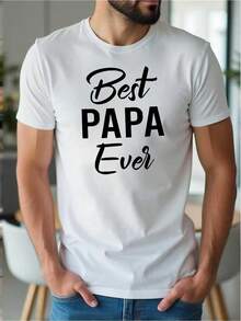 Camiseta casual para hombre, estampada con un diseño que rinde homenaje al mejor padre del mundo, perfecta para el Día del Padre y para vestimenta informal, y un excelente regalo para pad - Blanco - Ver 1
