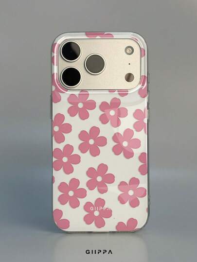 GIIPPA 1 pieza Fondo blanco con diseño de patrón floral rosa, funda de teléfono 17 Pro Max, compatible con teléfono 16 Pro Max, 15 Pro Max, 14 Pro Max, funda de teléfono de estilo coreano de alta gama, elegante y divertida, compatible con 11/12/13/14/15/16 Pro Max Plus, diseño elegante adecuado para hombres y mujeres, ¡regalo perfecto para novia en Navidad, Día de San Valentín, Pascua, temporada de bodas y cumpleaños!