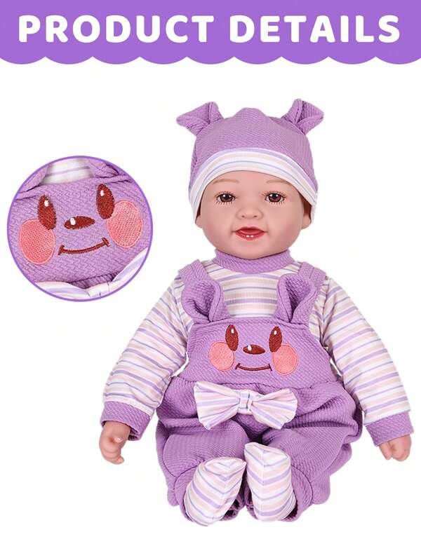17in Children's Doll Pink Cat Yellow Bee Pink Pig Purple Bear Theme Jumpsuit Set Kids Fun Toy Doll Clothes Children's Birthday Gift Gift For Kids
