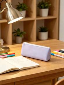 4/1 pieza Estuche de lápices de silicona suave estilo coreano, diseño de unicolor multitono, gran capacidad con diseño de múltiples compartimentos, adecuado para adultos, uso escolar diario y almacenamiento de cosméticos, bolsa de papelería portátil, bolsa de almacenamiento multifuncional para lápices de maquillaje, temporada de regreso a la escuela - Conjuntos - Ver 9