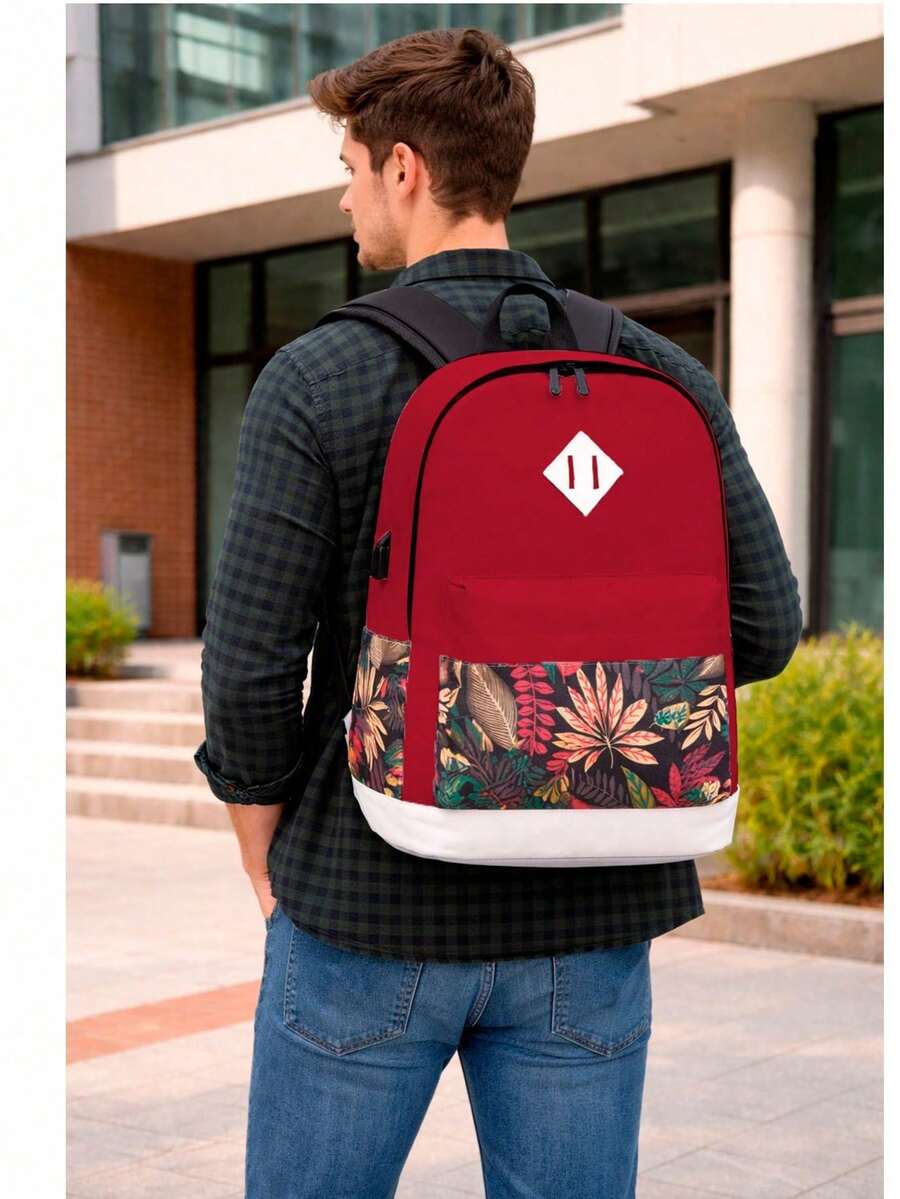 Shendy Vendy Backpack With Large Capacity, 5-Piece Set Fashionable Cool Youth Backpack Pencil Case Laptop School Student - MOD220 Rojo2 - 查看 1