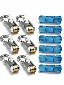 4/2/1pc Rope Tensioner Set With Roller, Includes Heavy-Duty Telescopic Buckle And Matching Rope, Or Convenient Secure Binding Rope Tensioning Tool With Lock, Suitable For Camping, Boating And Outdoor Activities - A - View 11