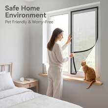 Mosquito Window Screen, No-Drill Self-Adhesive Removable Insect Screen, Home Rental Window Insect Protection, Pet Window Screen, Bedroom Fine Mesh Screen For Small Flies, Window Fly Screen - 224 - View 7