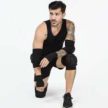 6pcs Sports Protective Gear Set, Unisex Arm Guards And Wrist Guards, Knee Pads, Using Advanced Shock Absorption Technology And Dynamic Elastic Fabric, Suitable For Dance, Training, Kneeling, Volleyball, Basketball, Football, Equipped With Shock Absorbing Cushion - Multicolor - View 3