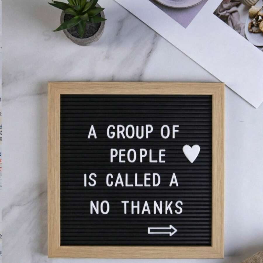 1pc Felt Letter Board With Wooden Frame, Photo Prop For Milk Tea Shop, Fresh Customized Number