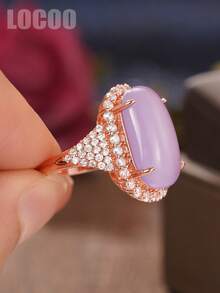 1pc Charming Cubic Zirconia Ring, Suitable For Women To Wear, Suitable For Wedding, Engagement, Anniversary Party, Valentine's Day Gift - 1# - View 2