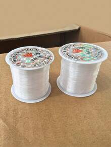 1捲/2捲彈性珠串線 0.35mm 透明彈性線 水晶珠串線 每捲50m 珠飾手工DIY項鍊手鍊繩 可伸縮 適合DIY手鍊與項鍊（隨機內芯） - 透明 - 查看 5