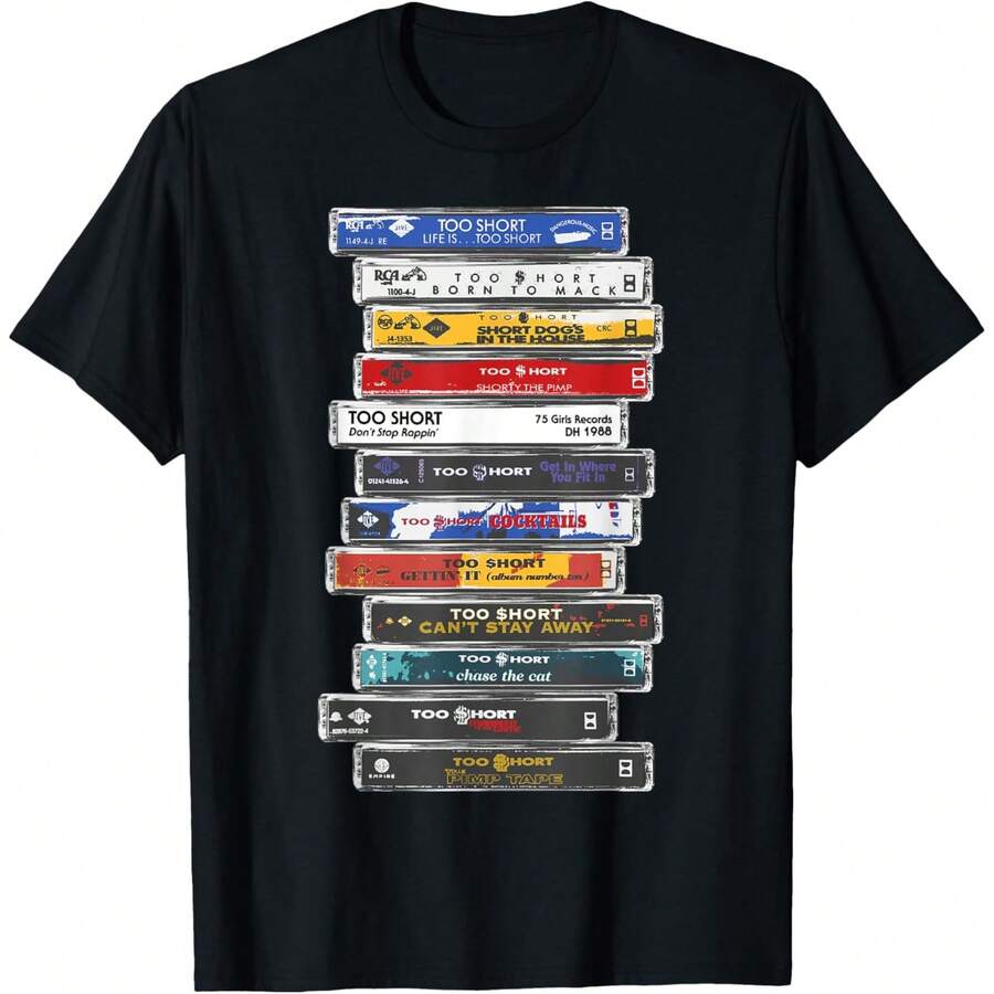 Too Short - Cassette Stack T-Shirt - Negro - Ver 1
