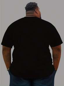 Men's Summer  T-Shirt, Artistic Style T-Shirt, Casual And Comfortable Men's T-Shirt, PLUS SIZE - Black - View 5
