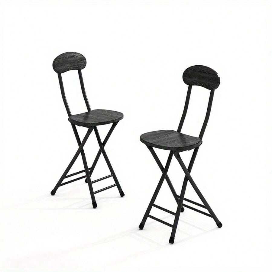 2pcs/ 4pcs Dining Chair With Metal Frame, Dining Kitchen Chair, Breakfast Chairs, White/ Black Bar Stools To Sit On Multi-Purpose For Kitchen, Bar, Cafe - Black - View 1