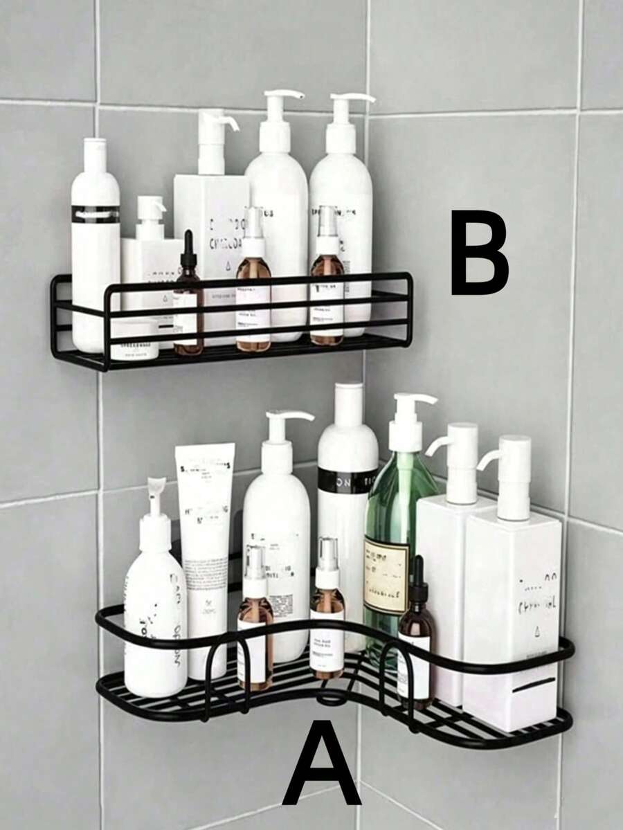 1 pieza Estante de baño, organizador de ducha, estante de almacenamiento triangular sin taladro para baño y cocina, estante de almacenamiento de baño sin taladro, adecuado para almacenar champú, jabón y cosméticos.