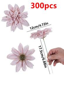 12/5件白色人造大麗花，仿真花，人造植物，4.7英吋附莖人造花，適用於居家室內春季婚禮裝飾、戶外花園餐廳桌心裝飾、派對、禮物、新娘手腕花束、情人節母親節裝飾、婚禮裝飾、DIY花環花球花牆拱門背景裝飾配件、前門庭院裝飾，適合女性男性母親父親禮物 - 淺粉色 - 查看 8