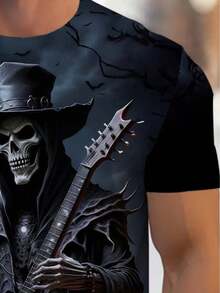 Camiseta 3D para hombre con diseño de la Parca, ideal para ocasiones casuales. Disponible en negro, es duradera y ligera, lo que la hace adecuada para el hogar, comedor o bar. Una camiseta g - Negro - Ver 5