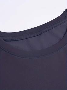 Men's Short-Sleeved T-Shirt With Round Neck And Letter Print Design, Summer Fashion. - 藏青色 - 查看 4
