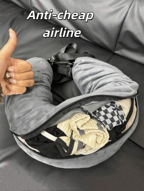 Travel Essential Hollow U-Shaped Pillow Storage U-Shaped Pillow Case Single Set Detachable U-Shaped Pillow, Can Be Used As Travel Pillow Storage, Suitable For Travel, Travel Essentials, Vacation Accessories, Portable