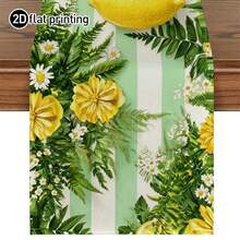 1pc,Summer Style,Pastoral Refreshing Summer Table Runner,Lemon Line Print,Multiple Sizes Available,Entrance Decor,Microwave Dust Cover,Suitable For Kitchen Dining Table Decoration,Party Decor,Dining Table Decor,Dining Table Arrangement,Home Decor - Green - View 11