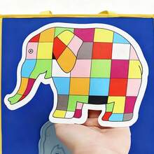 2Pcs Felt Hand Puppets, Emma The Plaid Elephant, Perfect For Classroom Storytelling, Themed Party Gifts, Decorations, And Back-To-School Essentials. - Multicolor - View 5