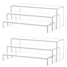 3/6pcs Clear Plastic Display Risers, Cupcakes Sweet Display Holder Stand, Elegant Dessert Riser Display Stands For Party, Afternoon Tea Snack Serving Trays. Table Decoration For Holiday, Wedding, Birthday, Party And Events - Clear - View 13