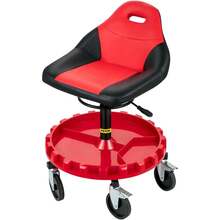Mobile Mechanic Rolling Gear, 300LBS Capacity, 18-23 Height-Adjustable Pneumatic Stool With Tray & 5 Casters, Automotive Maintenance Tools Workshop, Garage (Father's Day Option) - Adjustable Height - View 1