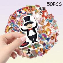 50pcs Circus Theme Cartoon Sticker Set, Vinyl Material, Suitable For Car Decoration, Bumper Stickers, Laptop Stickers, Can Be Used For Party Gifts, Rewards, Easy To Share With Friends - Multicolor - View 4