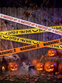 3 Rolls 5m Halloween Horror Warning Tape, Pirate Print Horror Caution Line, Suitable For Horror Zombie Party Outdoor Crime Scene Decoration, Holiday Supplies, Indoor Decoration, Outdoor Decoration, Halloween Party Decoration Supplies - Halloween Mix - View 8