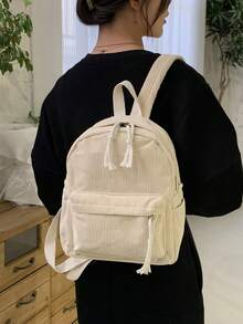 Women Fashion Backpacks - Khaki - View 2