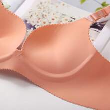 Sujetador sin aros de acero para mujer, tipo push-up, sin costuras, con estampado floral, ropa interior sexy. - Flor blanca - Ver 5