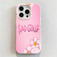 Tema floral rosa de Sad Girlzfunda de teléfono Fundas compatibles con ,Apple,VIVO,OPPO,,, y Honor.Fabricadas en silicona TPU,ofrecen protección contra golpes y caídas. - Rosa - Ver 5