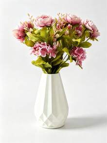 1pc Plastic Vase, Nordic White Plastic Vase, Unbreakable, Suitable For Tulip Flower Arrangement, Home Decor, Can Be Placed On Table, Bookshelf, Fireplace Mantel, Entryway, Dining Table Center, Decorative Room, Glass Vase - Multicolor - View 7