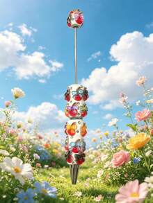 1/3/5/10/20pcs Multi-Color Flower & Mushroom Series Ballpoint Pens With Black Ink, Smooth Writing, Full Rhinestone Cover, Creative DIY Beaded Jewelry Pens, School Office Study Supplies Gift - Multicolor - View 16