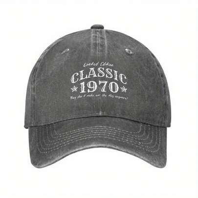 1pc Vintage 1970 Retro Baseball Cap - Adjustable Hat With Limited Edition Classic 70s Design, Lightweight Breathable Unisex Sporty Casual Cap Men & Women, Multicolor Options (Black/Gray/Navy/More) - Everyday & Themed Events, Ha