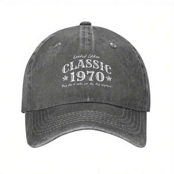 1pc Vintage 1970 Retro Baseball Cap - Adjustable Hat With Limited Edition Classic 70s Design, Lightweight Breathable Unisex Sporty Casual Cap Men & Women, Multicolor Options (Black/Gray/Navy/More) - Everyday & Themed Events, Ha