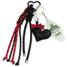 1pc Cute Y2K Style Tassel Heart Women's Keychain, Fashionable Bag Decoration Accessory Keyring - Multicolor - View 7