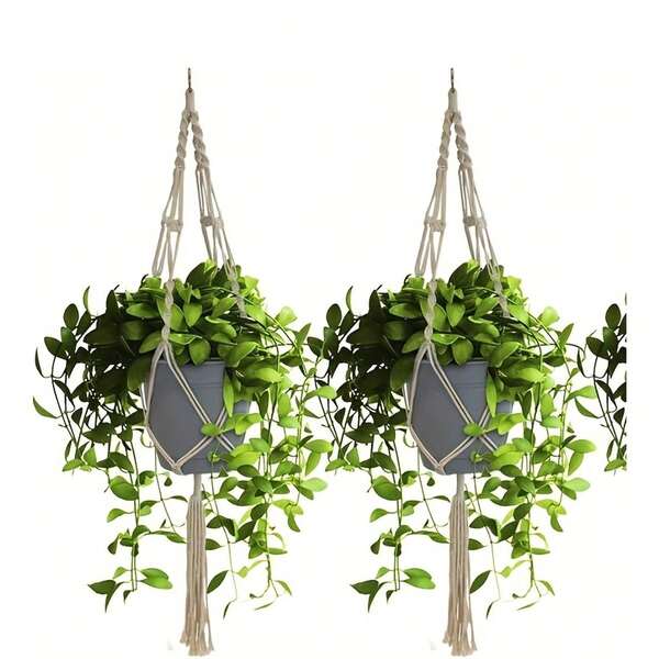 Cotton-Woven Hanging Plant Pot For Indoor And Outdoor Decoration