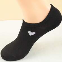 3 Pairs Unisex Heart-Patterned Breathable Low-Cut Socks, Fashionable Versatile Casual Socks For Daily Wear, Moisture-Wicking And Sweat-Absorbing, Suitable For All Seasons And Various Holidays - Heart-shaped Boat Socks - View 6
