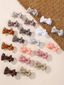 bilicaca 20pcs Mini Bow Hair Clips For Kids, Cute Cartoon Girls Hair Clips Set, Hair Accessories, Full Coverage Clips, No Damage To Hair, Hair Clips Hair Accessories For Girls, Hair Styling, Multi-Color Combination Versatile Headwear Suitable For Daily Wear - Multicolor - View 5